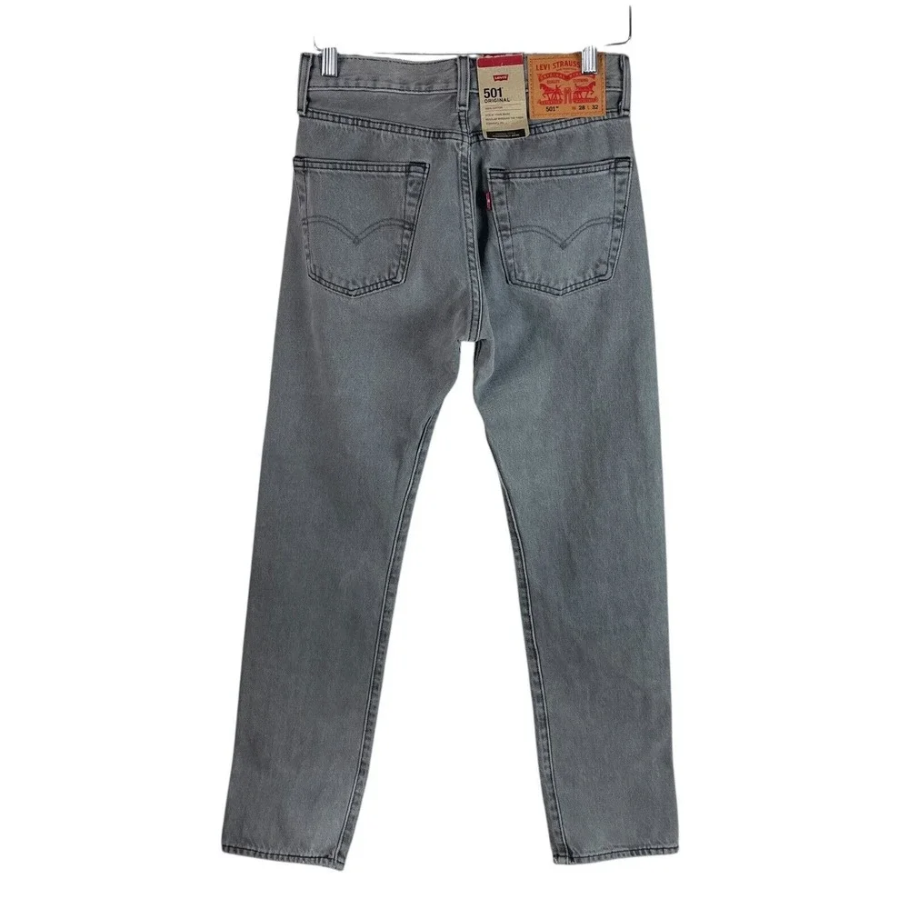 NEW Levis Mens 501 Original Jeans (Actual 28x31) Button Fly Gray Denim $69‎